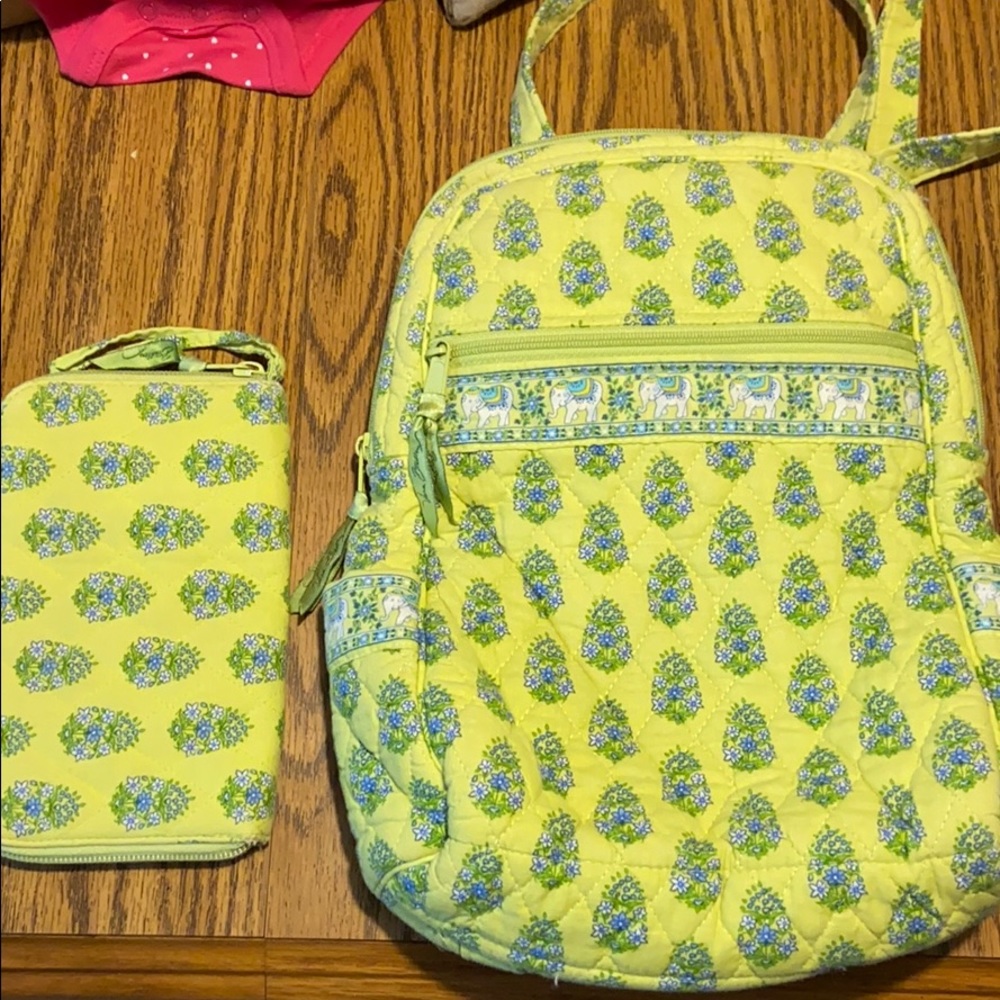 Vera Bradley backpack purse with matching wallet